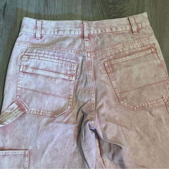 Women's Forever21 Pink Cargo Straight Leg Jeans - Picture 7 of 8